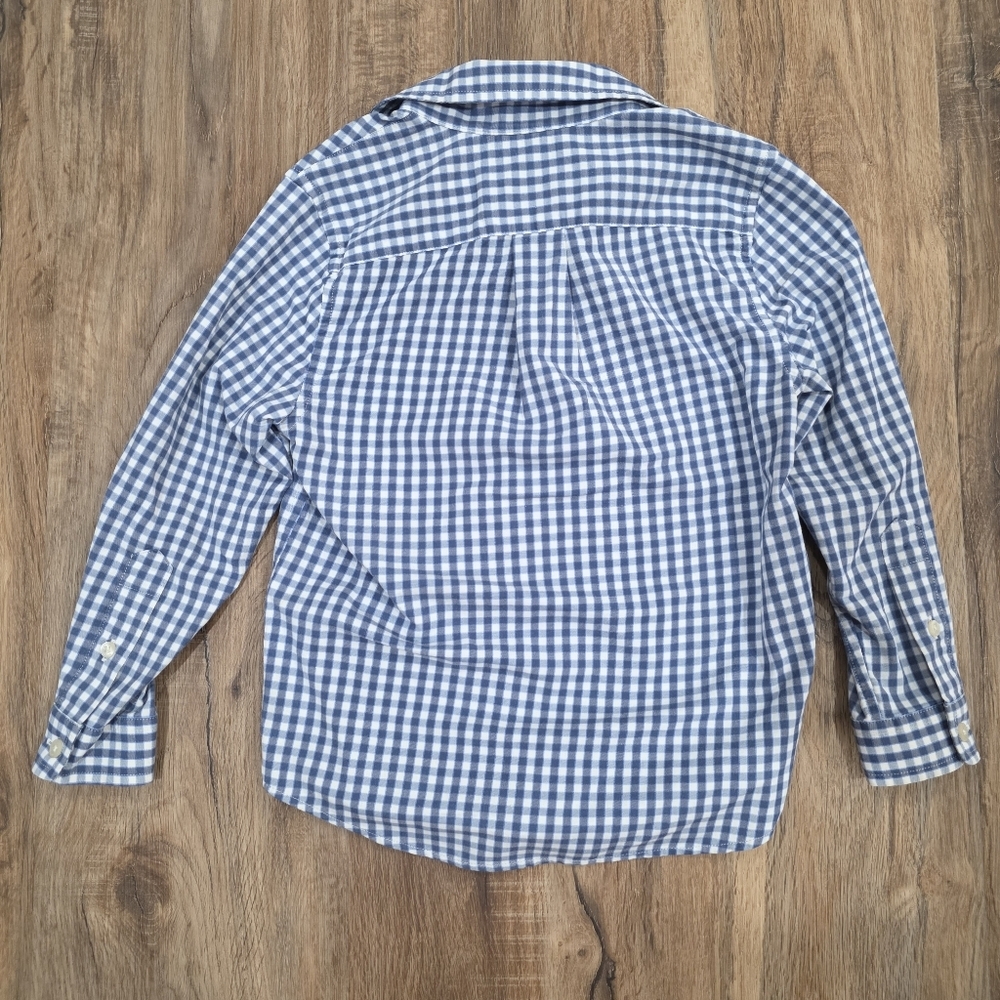 Vineyard Vines Toddler Boy Blue White Gingham Long Sleeve Button Down Size 4T - Picture 2 of 5